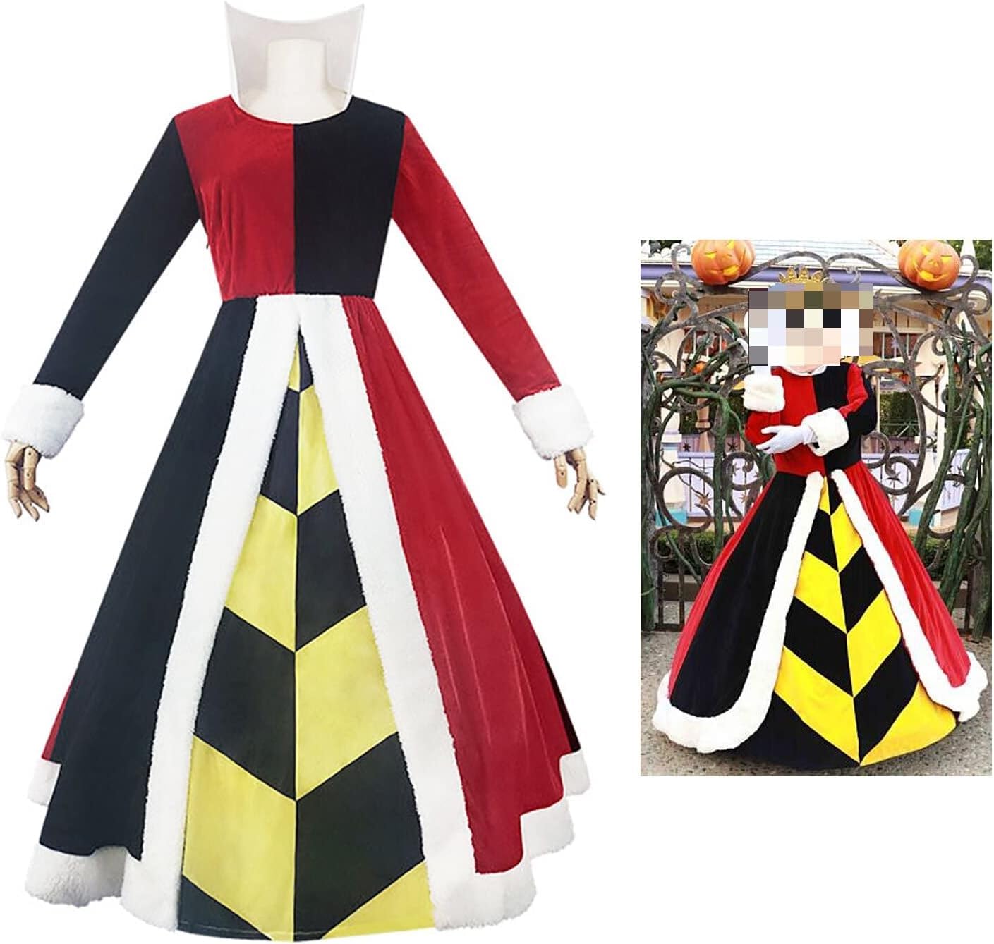 Trang Phục Red Queen Đầm Dài Đỏ Đen - Alice In Wonderland