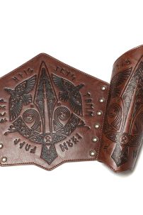 Giáp Tay Chiến Binh Khắc Hoa Văn Hiệp Sĩ - Màu Nâu Sáng