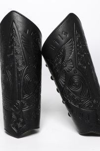 Giáp Tay Chiến Binh Khắc Hoa Văn Hiệp Sĩ - Màu Đen