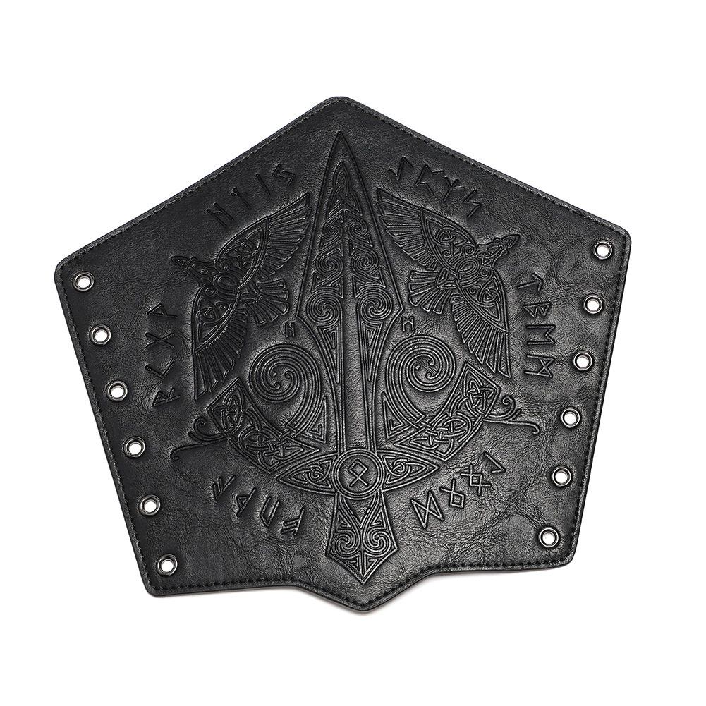 Giáp Tay Chiến Binh Khắc Hoa Văn Hiệp Sĩ - Màu Đen