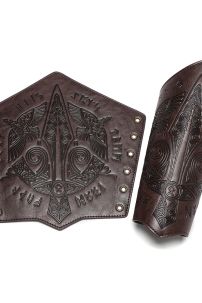 Giáp Tay Chiến Binh Khắc Hoa Văn Hiệp Sĩ - Màu Nâu Đậm