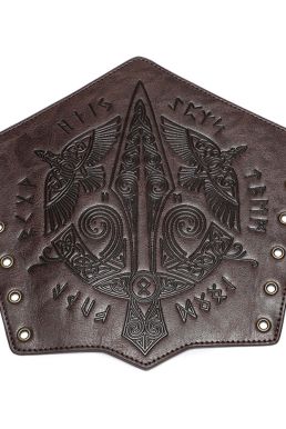 Giáp Tay Chiến Binh Khắc Hoa Văn Hiệp Sĩ - Màu Nâu Đậm