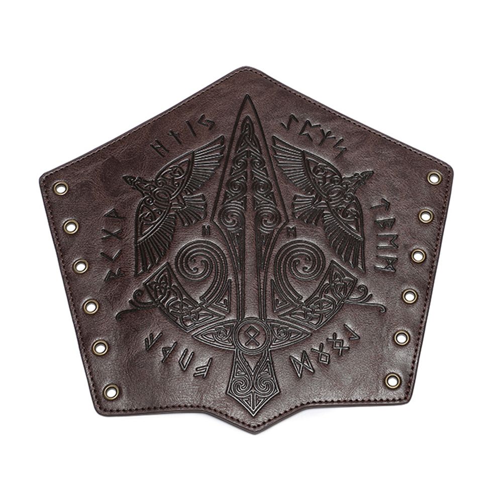 Giáp Tay Chiến Binh Khắc Hoa Văn Hiệp Sĩ - Màu Nâu Đậm