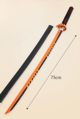 Kiếm Gỗ Luân Kiếm Viêm Trụ Rengoku Lưỡi Cam Đen - Kimetsu No Yaiba