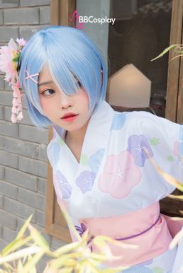 Trang Phục Cosplay Rem - Yukata Trắng Hoa Mai
