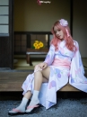 Trang Phục Cosplay Rem - Yukata Trắng Hoa Mai