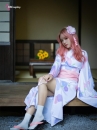 Trang Phục Cosplay Rem - Yukata Trắng Hoa Mai