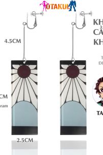 Bông Tai Tanjiro Kẹp Vành Chuẩn Trong Anime - Không Cần Xỏ Khuyên