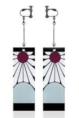 Cặp Bông Tai Kẹp Vành Chuẩn Trong Anime- Hóa Trang Nhân Vật Kimetsu No Yaiba Tanjirou Kamado - Không Cần Xỏ Khuyên Vẫn Đeo Được