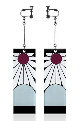 Cặp Bông Tai Kẹp Vành Chuẩn Trong Anime- Hóa Trang Nhân Vật Kimetsu No Yaiba Tanjirou Kamado - Không Cần Xỏ Khuyên Vẫn Đeo Được