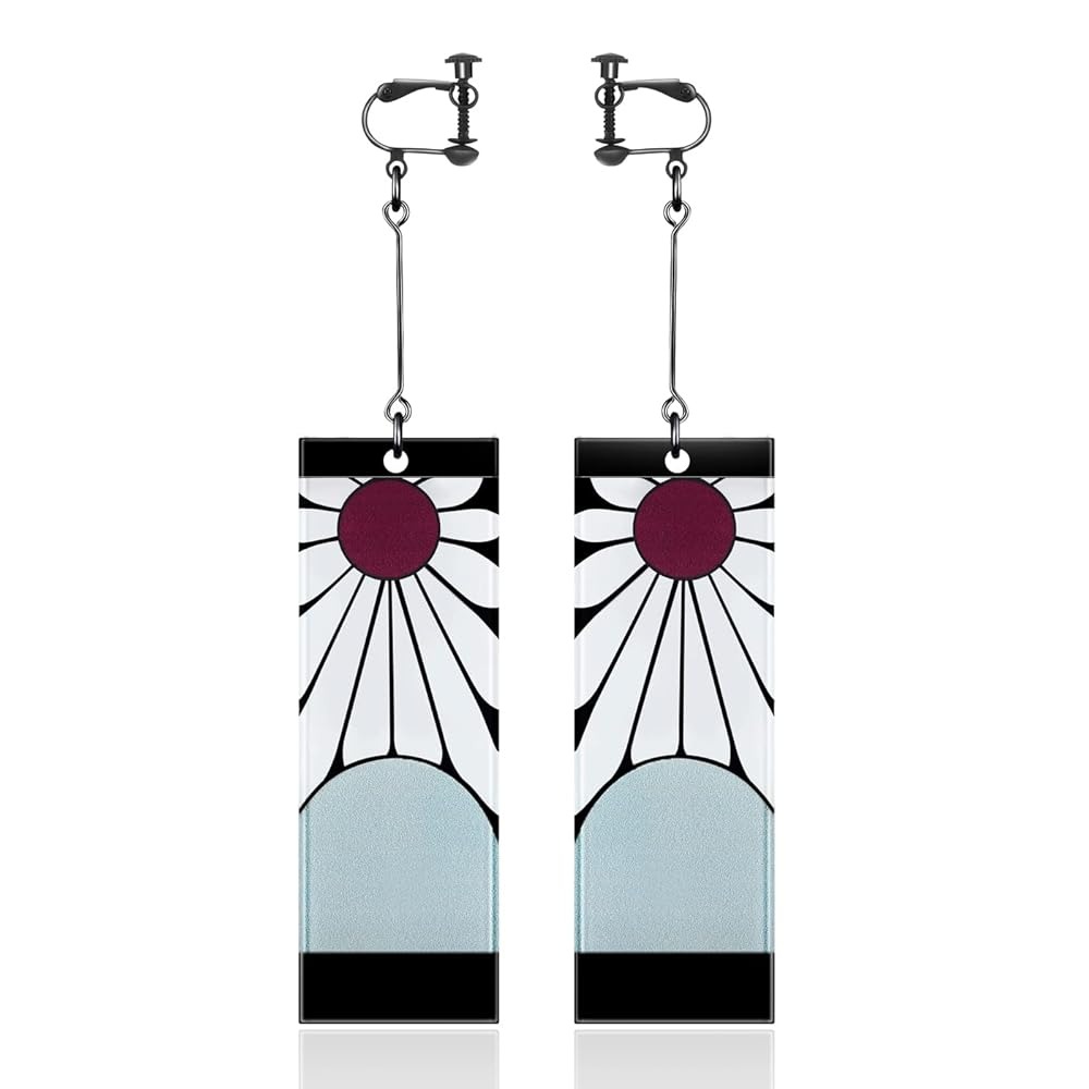 Cặp Bông Tai Kẹp Vành Chuẩn Trong Anime- Hóa Trang Nhân Vật Kimetsu No Yaiba Tanjirou Kamado - Không Cần Xỏ Khuyên Vẫn Đeo Được