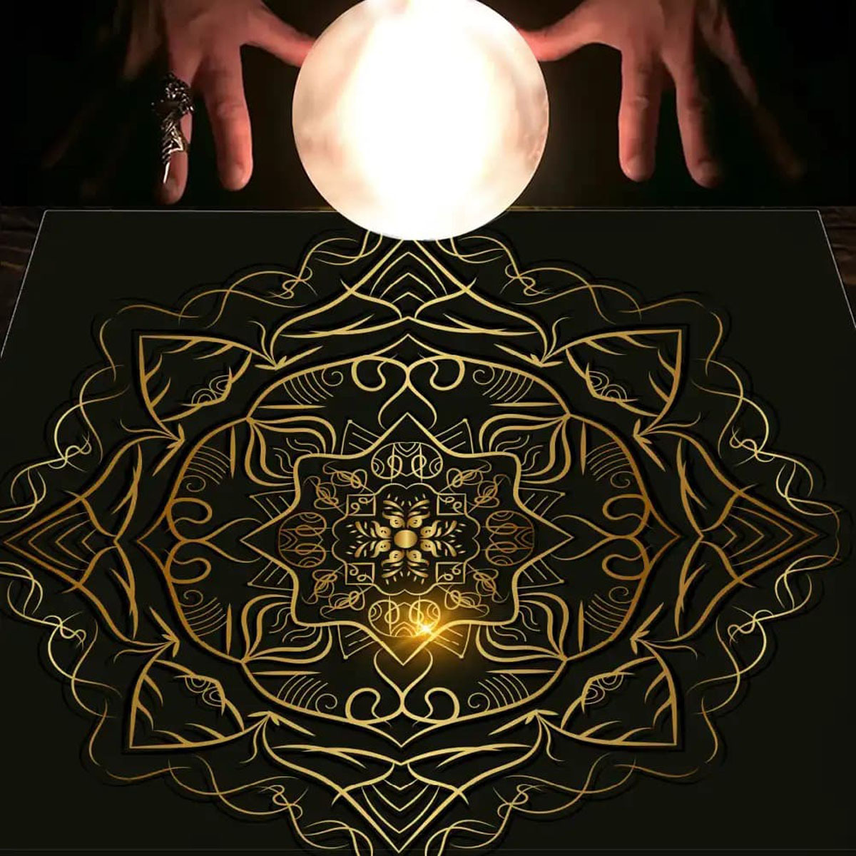 Thảm Trải Bài Fiber Tinh Tú Ngũ Sắc 75*75Cm - Dùng Bói Bài Tarot - Bói Bài Sakura