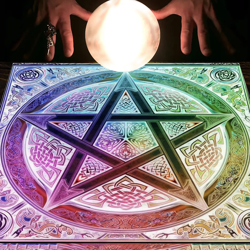 Thảm Trải Bài Fiber Cảm Hứng Mạn Đà La 50*50Cm - Dùng Bói Bài Tarot - Bói Bài Sakura