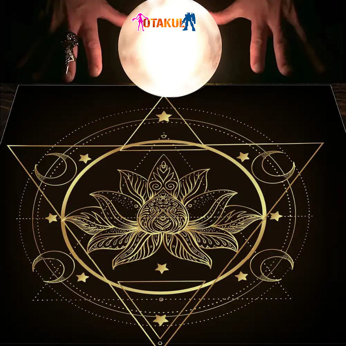 Thảm Trải Bài Fiber Bông Hoa Bí Ẩn 50*50Cm - Dùng Bói Bài Tarot - Bói Bài Sakura