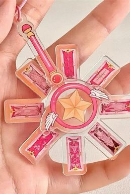 Gậy Sakura Ngôi Sao Xoay Bài Mini 8,6Cm - Móc Khoá Ngôi Sao Sakura