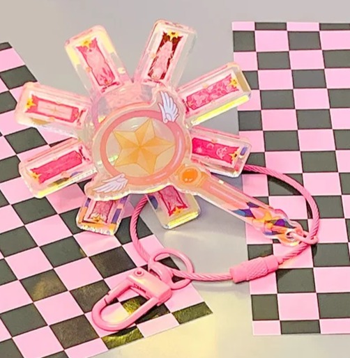 Gậy Sakura Ngôi Sao Xoay Bài Mini 8,6Cm - Móc Khoá Ngôi Sao Sakura