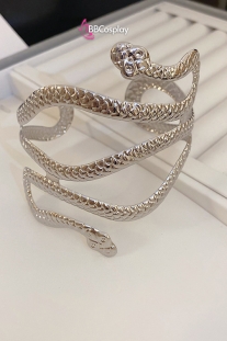 Vòng Bắp Tay Rắn Nữ Hoàng Ai Cập - Màu Bạc