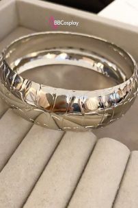 Phụ Kiện Hy Lạp - Ai Cập - Vòng Tay Bản Lớn 3Cm Màu Bạc