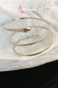 Phụ Kiện Hy Lạp - Ai Cập - Vòng Tay Rắn Ôm Sát Tay Loại Mảnh - Màu Bạc