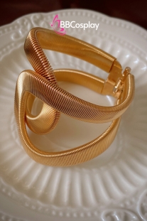 Phụ Kiện Hy Lạp - Ai Cập - Vòng Tay Vàng Chờ Neo Uốn Lượn