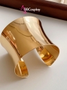 Phụ Kiện Hy Lạp - Ai Cập - Vòng Tay Bản Lớn Ống Đồng Bản 10Cm - Màu Vàng