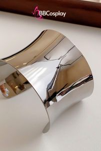 Phụ Kiện Hy Lạp - Ai Cập - Vòng Tay Bản Lớn Ống Đồng Bản 10Cm - Màu Bạc