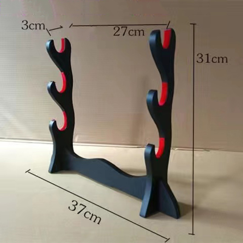 Giá Đỡ Kiếm Để Bàn Gỗ MDF Lót Nhung Đỏ 2 Tầng