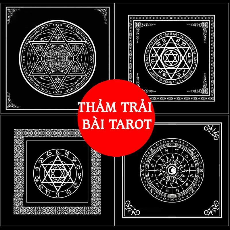 Thảm Trải Bài Giá Rẻ - Chất Liệu Vải Không Dệt - Mặt Trời Thông Tuệ 50*50Cm - Dùng Bói Bài Tarot - Bói Bài Sakura