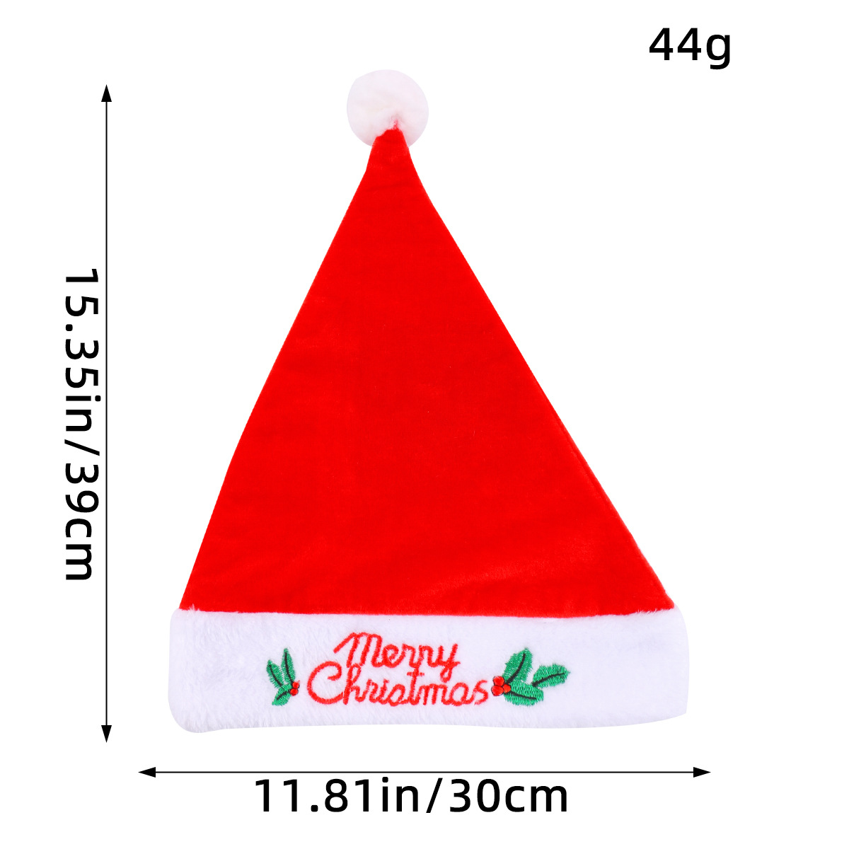 Nón Ông Già Noel Vải Nhung Có Chữ MERRY CHRISTMAS