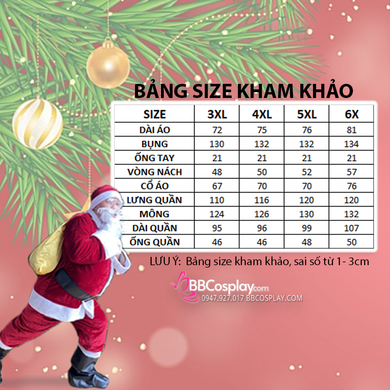Thắt Lưng Đen Santa Claus - Thắt Lưng Ông Già Noel 6 X120Cm