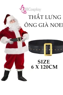 Thắt Lưng Đen Santa Claus - Thắt Lưng Ông Già Noel 6 X120Cm