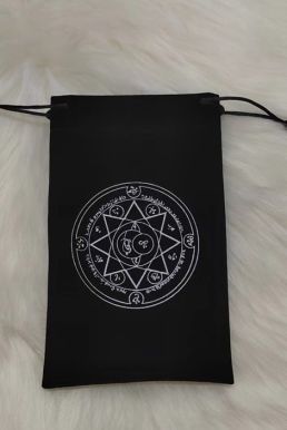 Túi Đựng Bài Tarot Đen Nhung Mịn Màng - Trăng Đôi