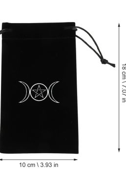Túi Đựng Bài Tarot Đen Nhung Mịn Màng - Trăng Đôi