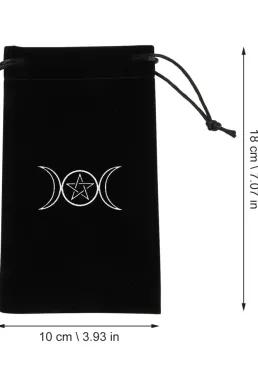 Túi Đựng Bài Tarot Đen Nhung Mịn Màng - Trăng Đôi