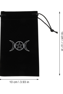 Túi Đựng Bài Tarot Đen Nhung Mịn Màng - Trăng Đôi
