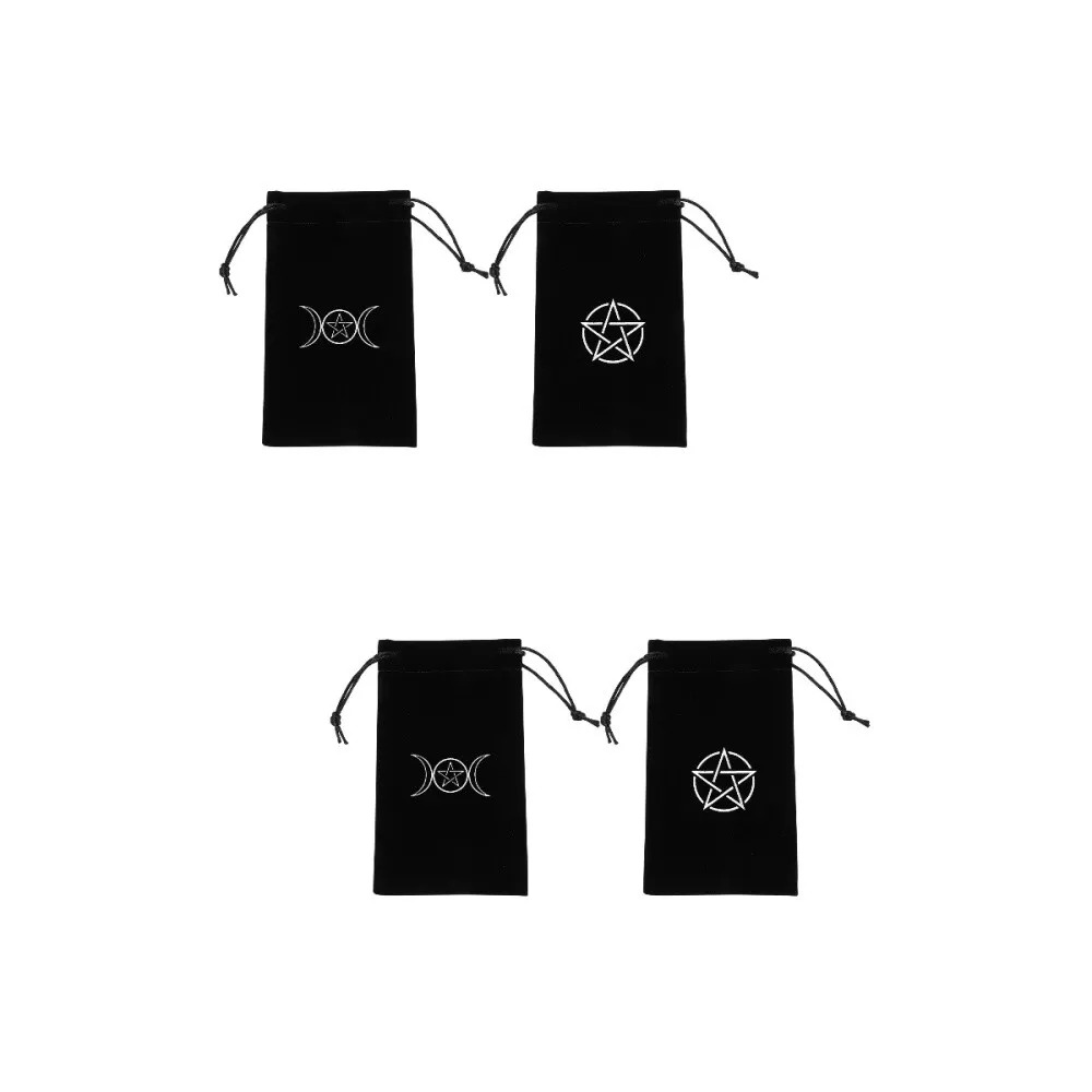 Túi Đựng Bài Tarot Đen Nhung Mịn Màng - Ngôi Sao 12 Cung