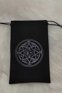 Túi Đựng Bài Tarot Đen Nhung Mịn Màng - Ngôi Sao 12 Cung