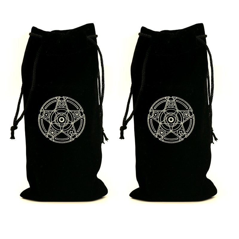 Túi Đựng Bài Tarot Đen Nhung Mịn Màng - Ngôi Sao 12 Cung