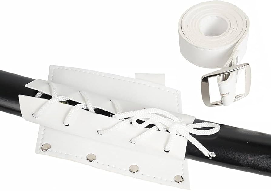 Thắt Lưng Đeo Kiếm - Đai Da Đeo Kiếm - Thắt Lưng Gắn Bao Kiếm - Loại 1 Kiếm Cao Cấp Màu Trắng (Dây Rút)