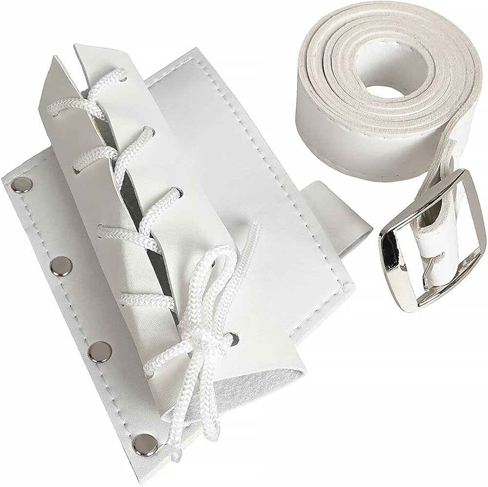 Thắt Lưng Đeo Kiếm - Đai Da Đeo Kiếm - Thắt Lưng Gắn Bao Kiếm - Loại 1 Kiếm Cao Cấp Màu Trắng (Dây Rút)