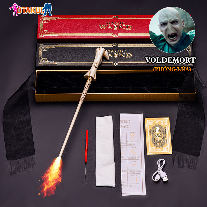Đũa Phép Voldemort Phóng Lửa Điện Kèm Sạc USB