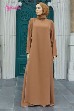 Trang Phục Nữ Hồi Giáo Trung Đông Abaya  - Màu Kaki