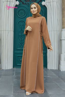 Trang Phục Nữ Hồi Giáo Trung Đông Abaya  - Màu Kaki