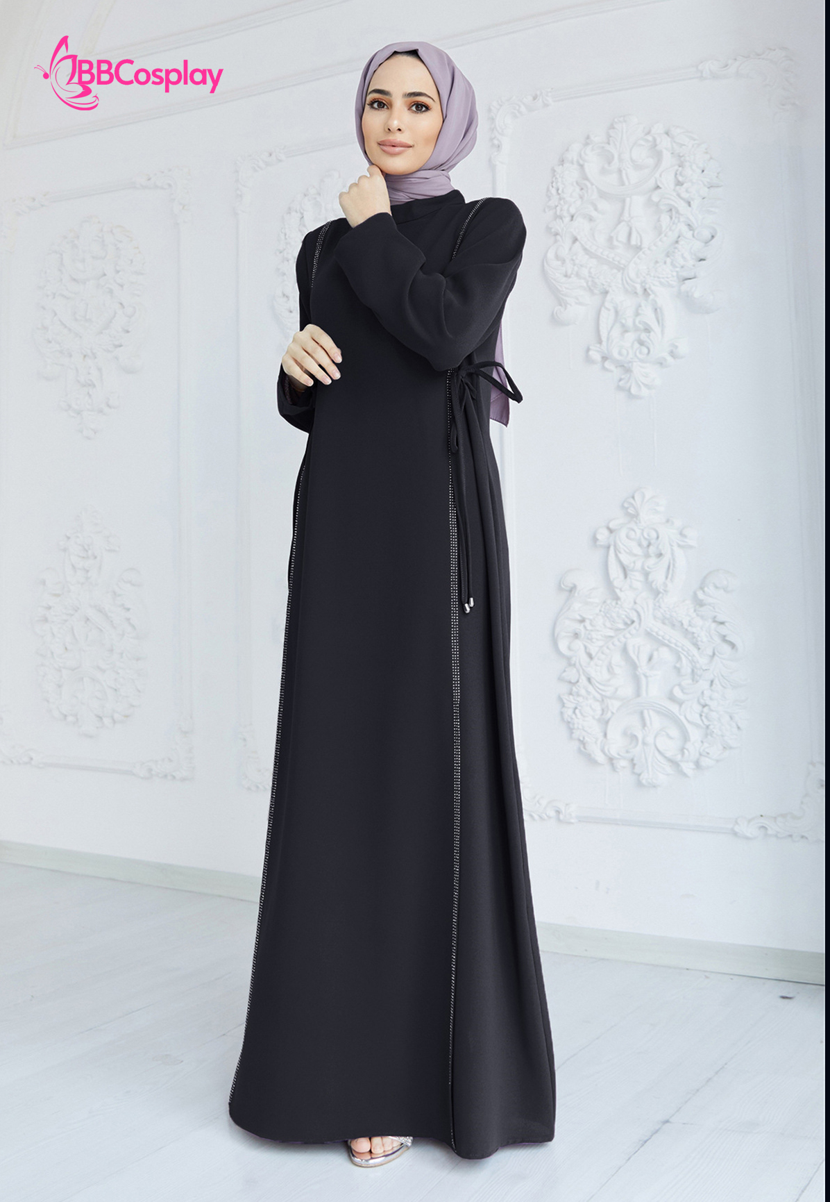 Trang Phục Nữ Hồi Giáo Trung Đông Abaya  - Màu Đen