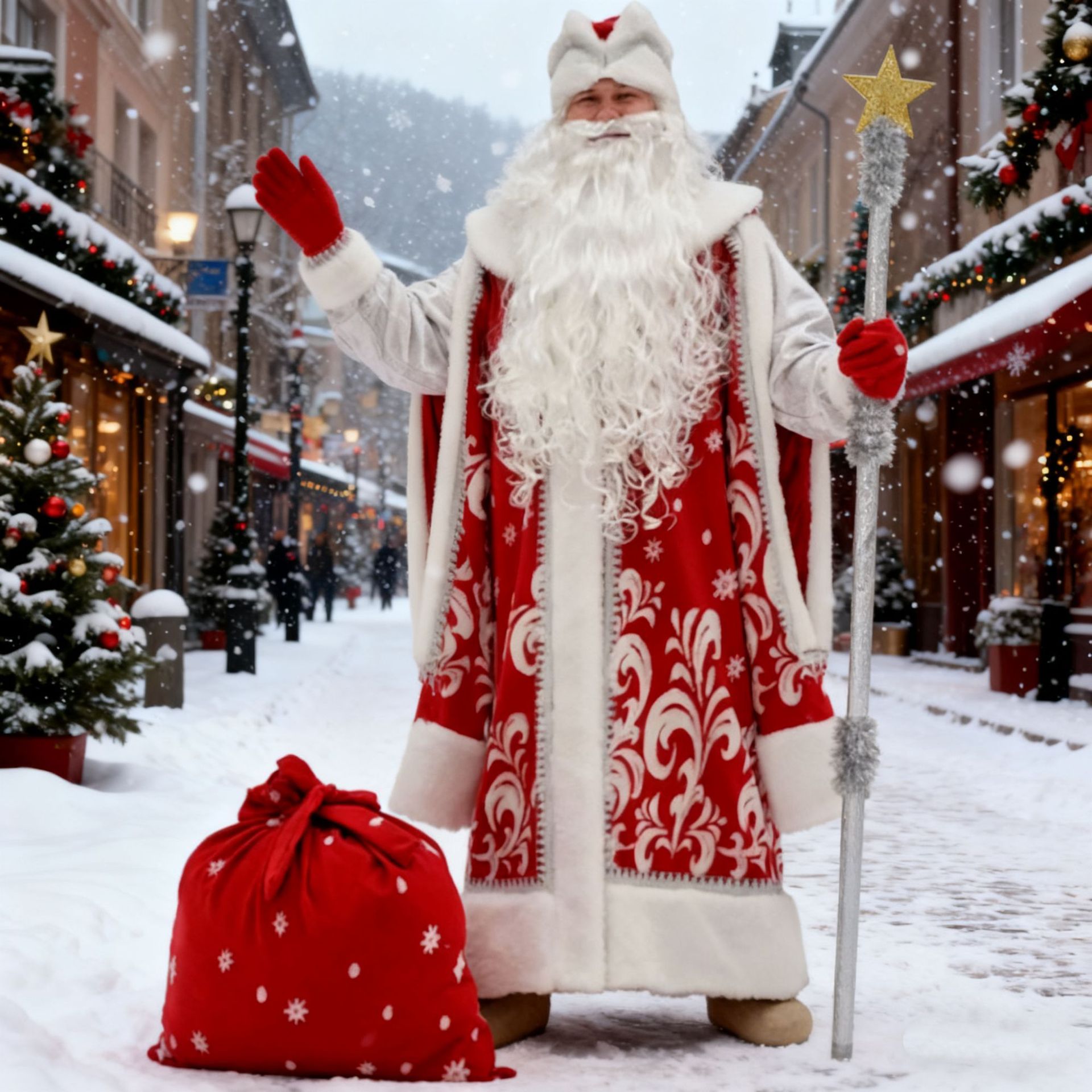 Trang Phục Ded Moroz Ông Già Tuyết Nước Nga - Màu Đỏ