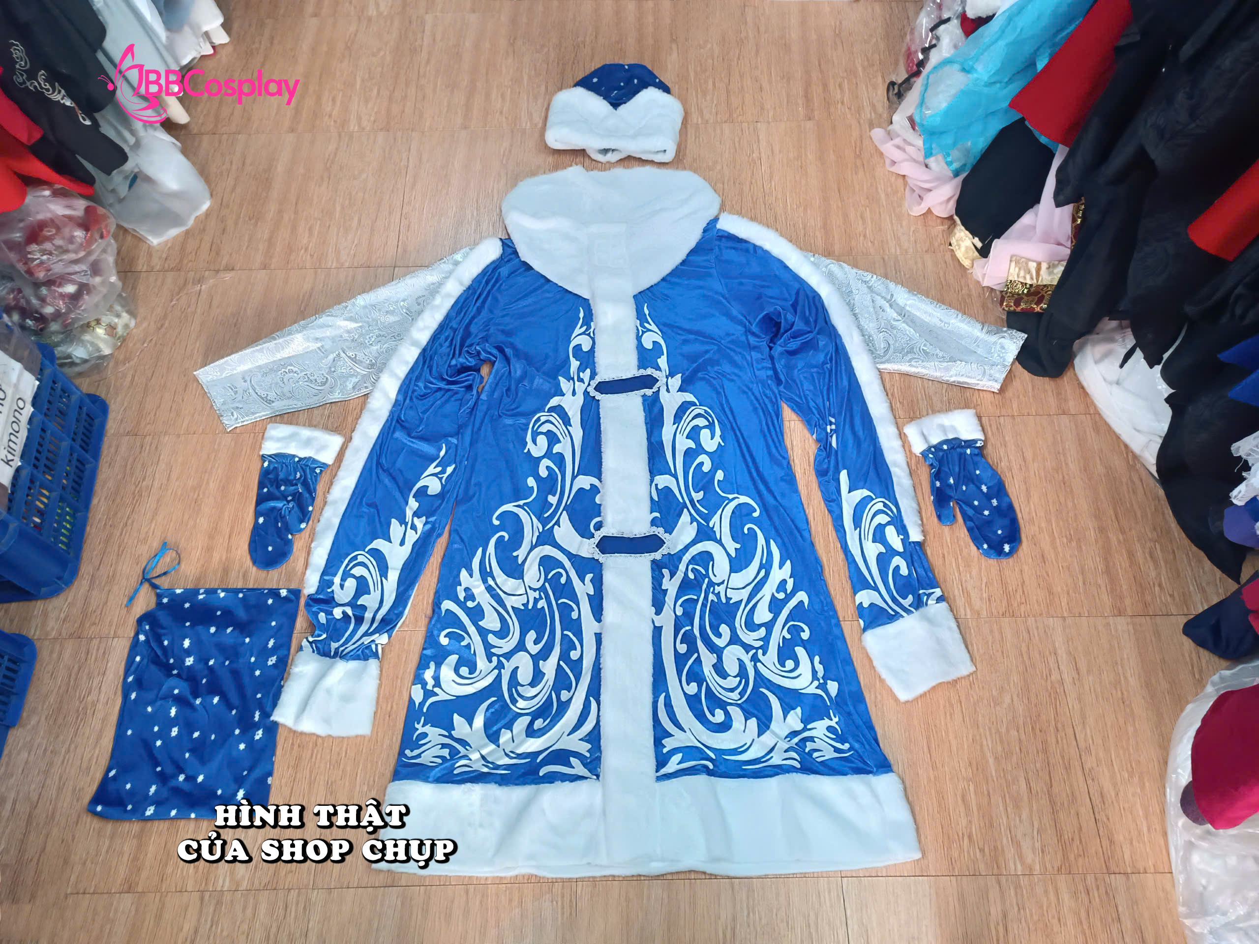 Trang Phục Ded Moroz Ông Già Tuyết Nước Nga - Màu Xanh Dương