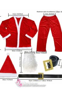 Đồ Ông Già Noel Vải Nhung Viền Lông 7Cm - Combo 7 Món