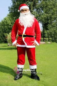 Đồ Ông Già Noel Vải Nhung Viền Lông 7Cm - Combo 7 Món