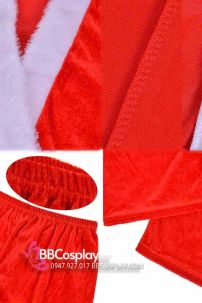 Đồ Ông Già Noel Vải Nhung Viền Lông 7Cm - Combo 7 Món