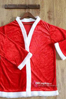 Trang Phục Ông Già Noel Vải Nhung Viền Lông 7Cm - Combo 7 Món